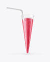 Plastic Cup w/ Berries Smoothie and Straw Mockup