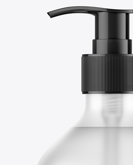 Clear Frosted Liquid Soap Bottle with Pump Mockup