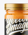 Clear Glass Jar with Chipotle Sauce Mockup