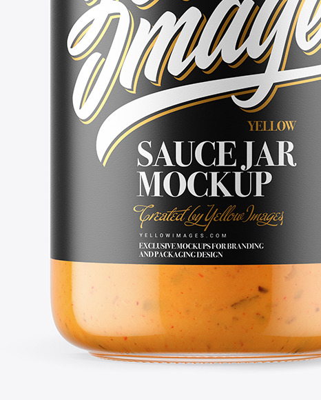 Clear Glass Jar with Chipotle Sauce Mockup