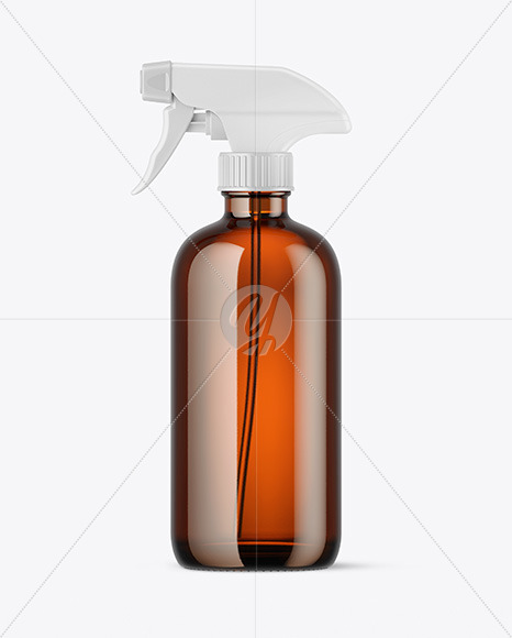 Amber Glass Spray Bottle Mockup