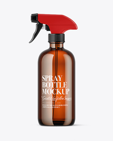 Amber Glass Spray Bottle Mockup