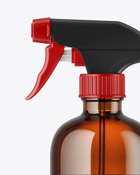 Amber Glass Spray Bottle Mockup