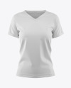 Women’s V-Neck T-Shirt Mockup Front View