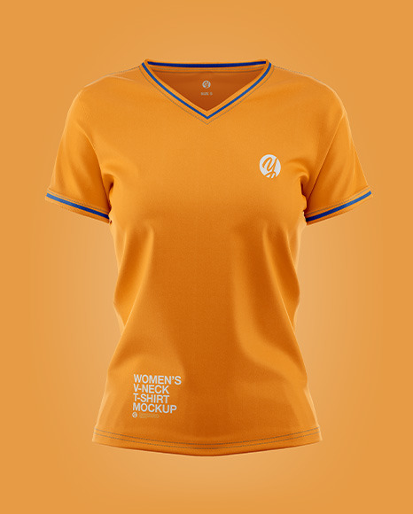 Women’s V-Neck T-Shirt Mockup Front View