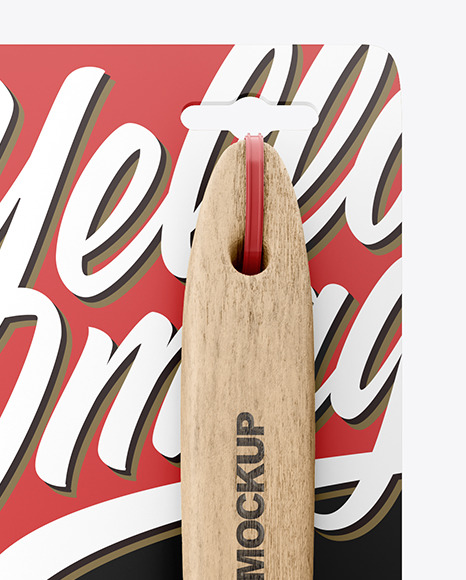 Kitchen Wooden Spatula Mockup - Front View