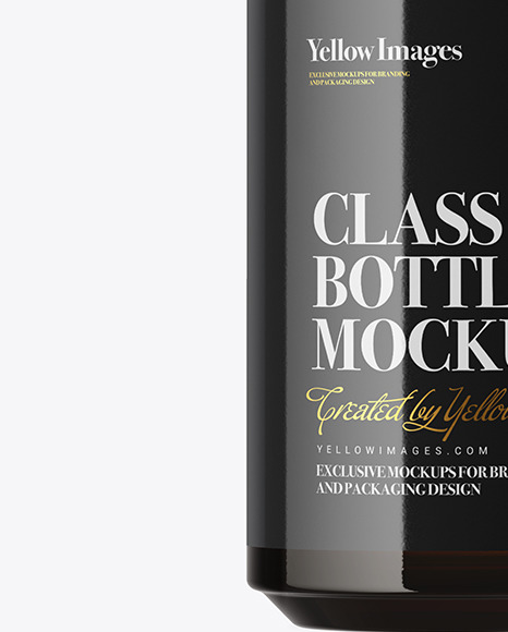 Amber Glass Bottle Mockup