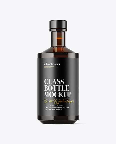 Amber Glass Bottle Mockup