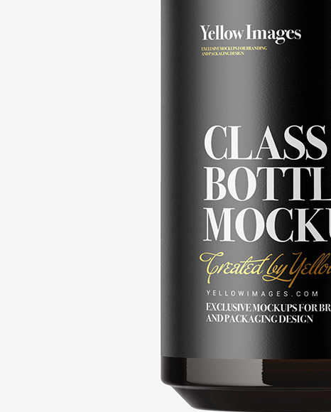 Amber Glass Bottle Mockup