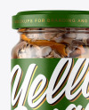 Clear Glass Jar with Marinated Mixed Mushrooms Mockup