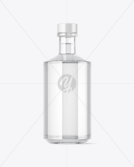 Clear Glass Vodka Bottle Mockup