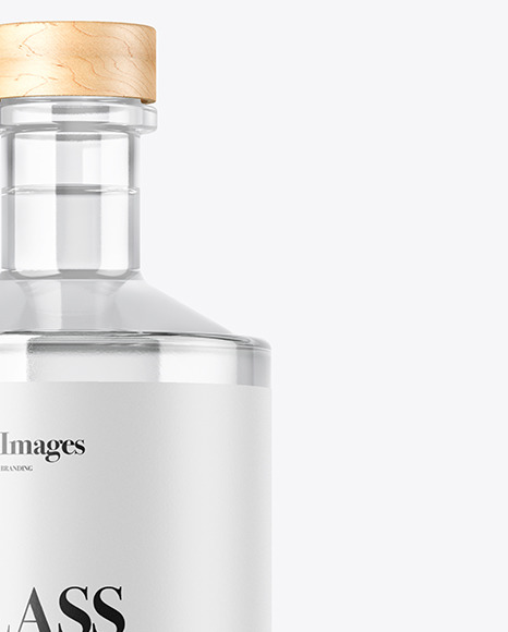 Clear Glass Vodka Bottle Mockup