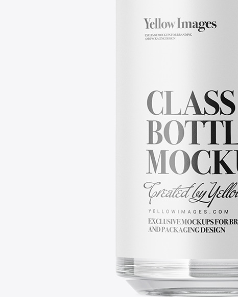 Clear Glass Vodka Bottle Mockup