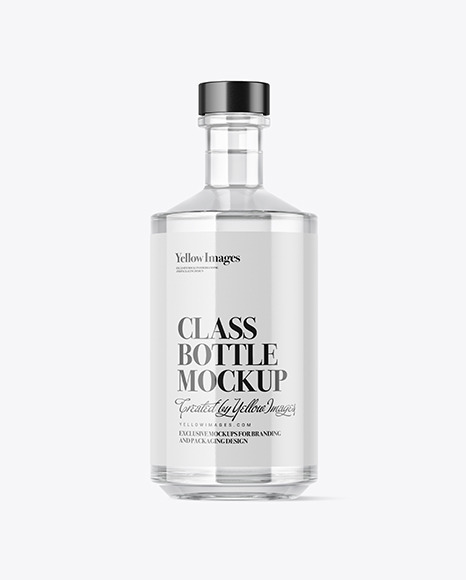 Clear Glass Vodka Bottle Mockup