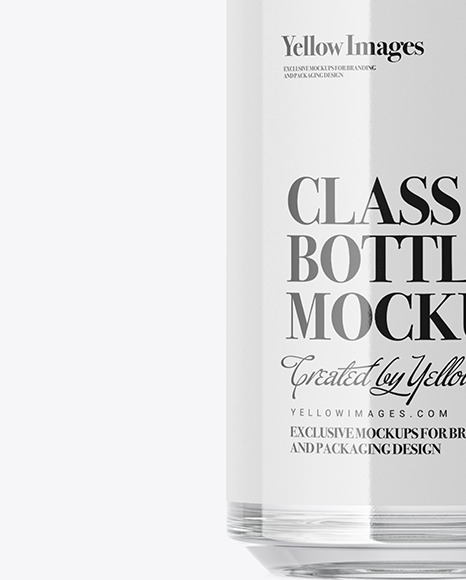 Clear Glass Vodka Bottle Mockup