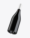 Green Glass Bottle With Red Wine Mockup