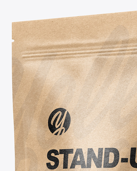 Kraft Paper Stand-up Pouch Mockup