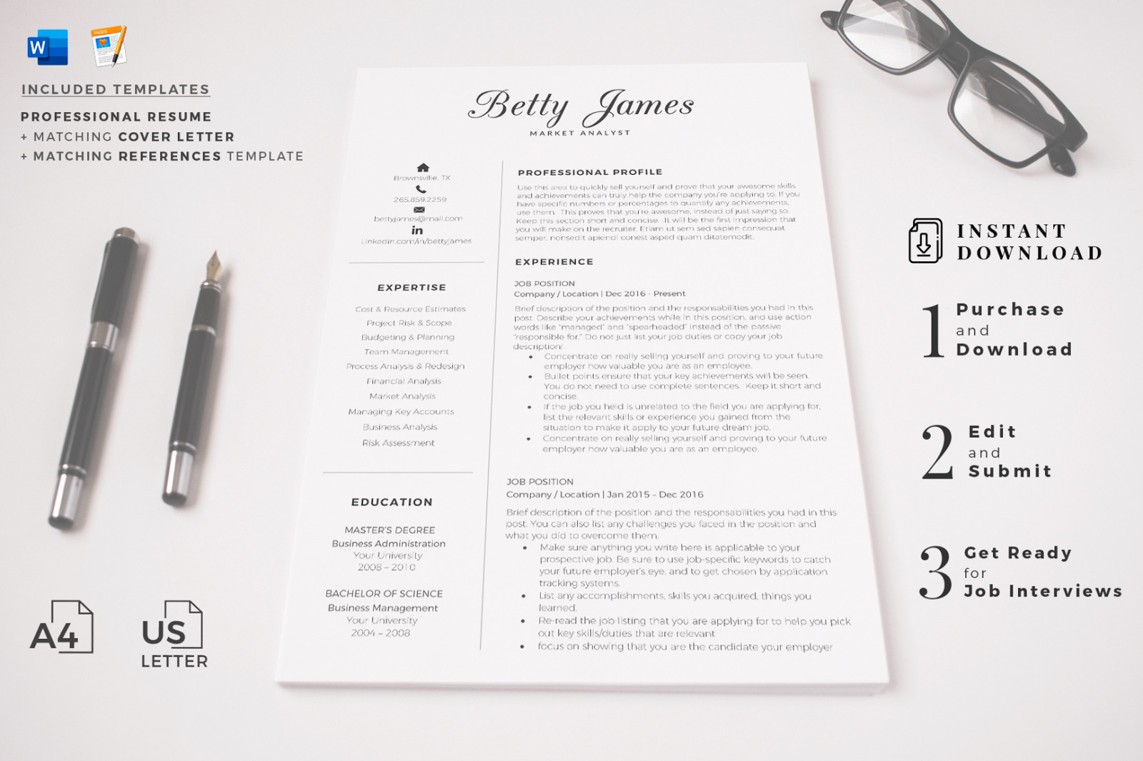 Market Analyst Professional Resume. Minimalist Resume, CV, matching Cover letter and references Market Analyst Professional Resume. Minimalist Resume, CV, matching Cover letter and references