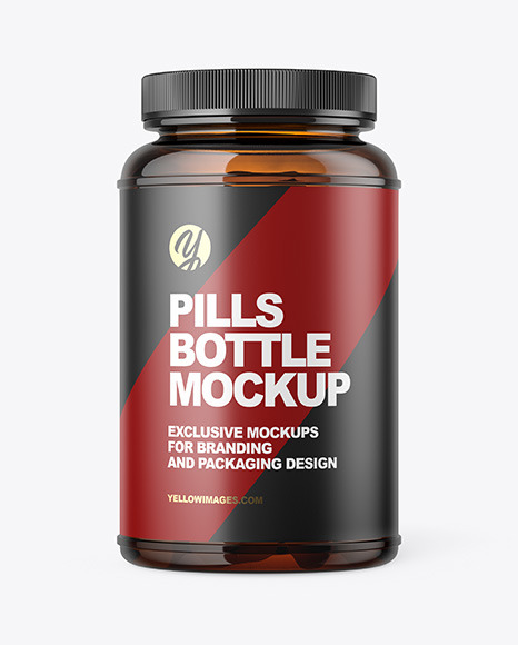 Amber Pills Bottle Mockup