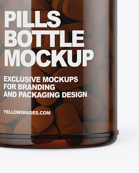 Amber Pills Bottle Mockup