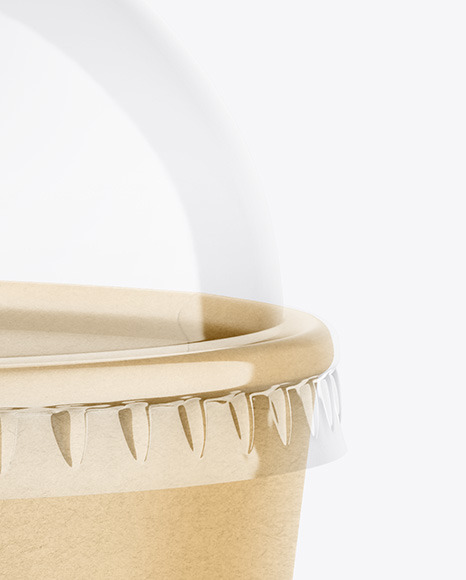 Kraft Paper Cup with Plastic Cap Mockup