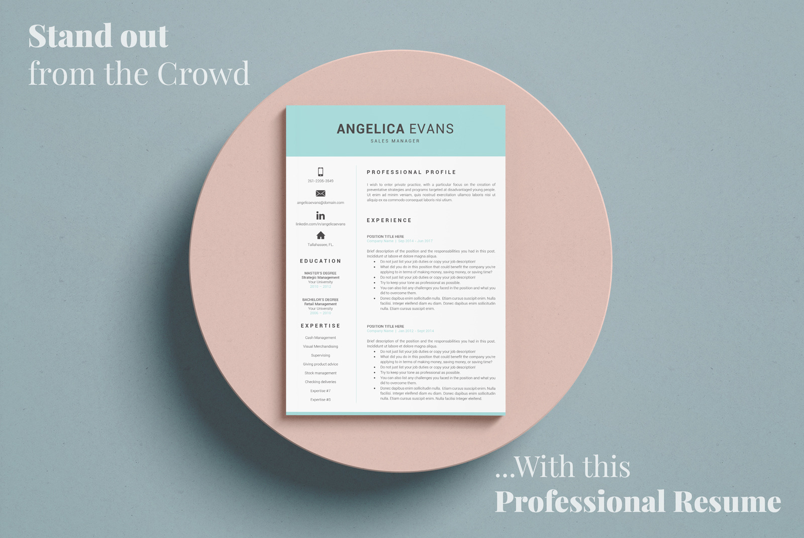 Sales Resume Template design for Microsoft Word and Mac Pages and matching cover letter & references Sales Resume Template design for Microsoft Word and Mac Pages and matching cover letter & references