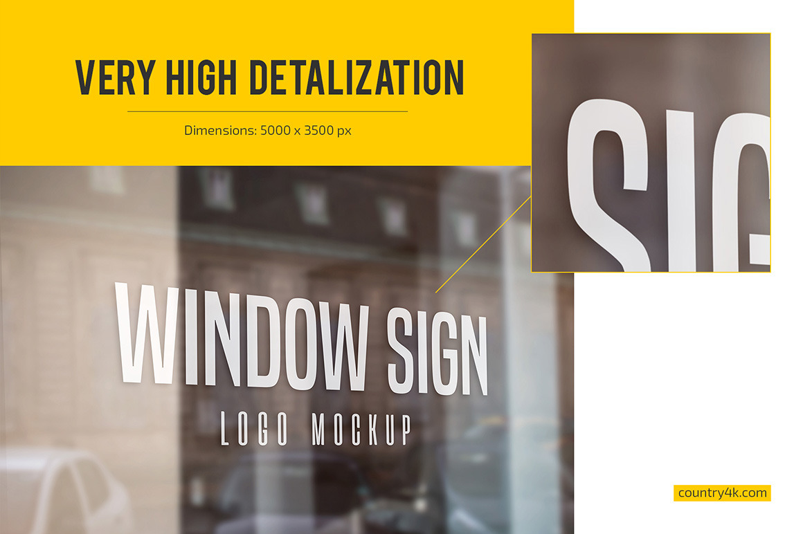 Window Sign Logo Mockup Set Window Sign Logo Mockup Set