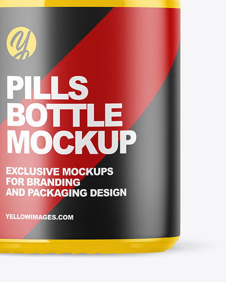 Glossy Pills Bottle Mockup