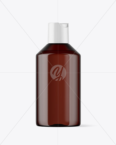 Amber Plastic Bottle Mockup