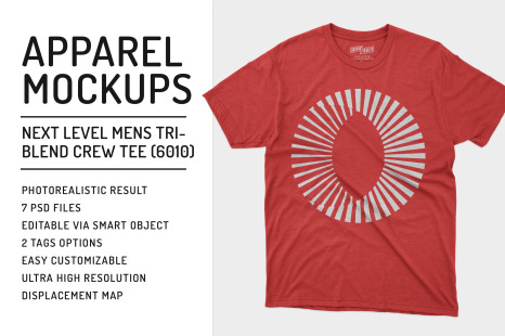 Mens Tri-Blend Crew Tee Mockups - Apparel mockups