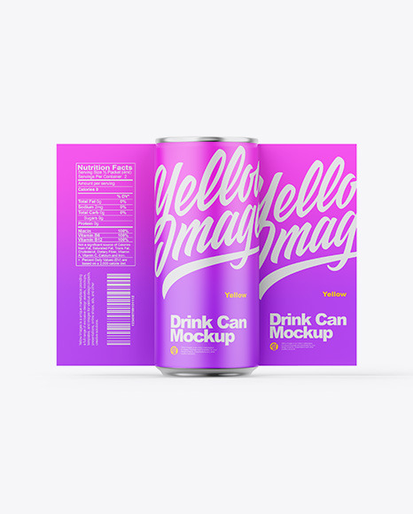 Glossy Metallic Can W/ Matte Finish Mockup