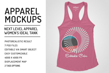 Women Ideal Racerback Tank Mockups - Apparel mockups