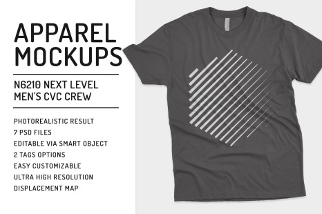 Mens CVC Crew Mockups - Apparel mockups