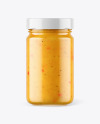 Clear Glass Jar with Curry Sauce Mockup