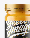 Clear Glass Jar with Curry Sauce Mockup