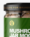 Clear Glass Jar with Marinated Mixed Mushrooms Mockup