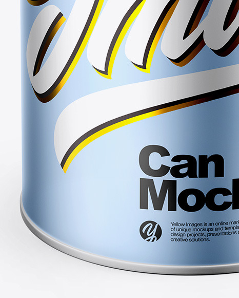 Matte Metallic Can Mockup