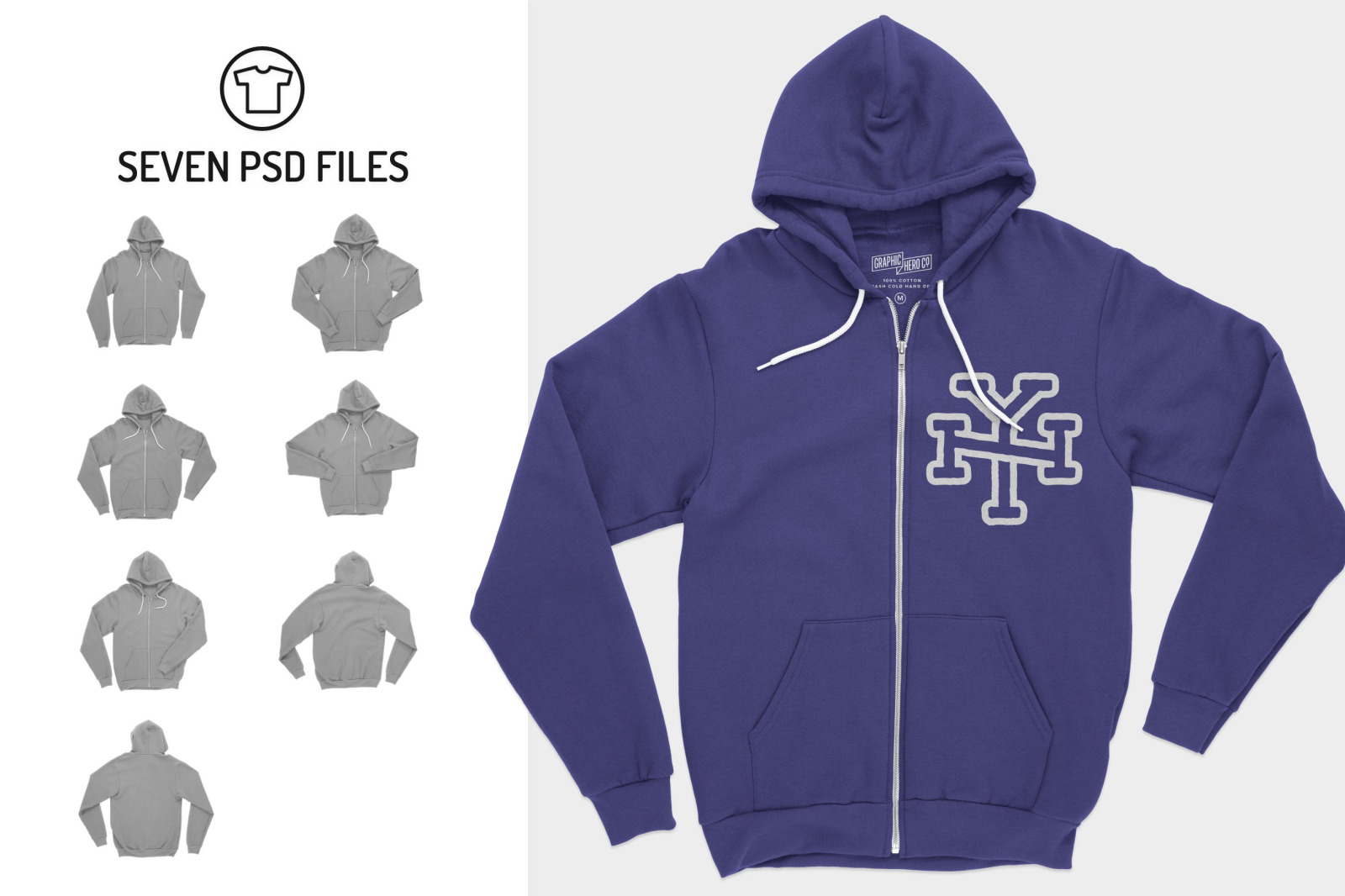 ZipUp Hoodie Flex Fleece Mockups