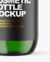 Green Glass Cosmetic Bottle Mockup