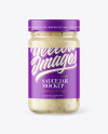 Clear Glass Jar with Garlic Sauce Mockup