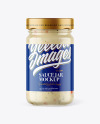 Clear Glass Jar with Garlic Sauce Mockup