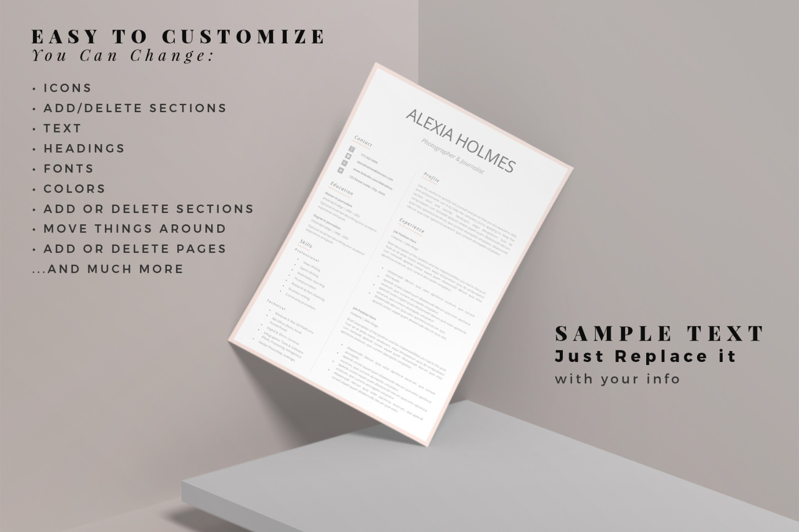 Modern Resume Design + Cover Letter Example + References + Tips. Curriculum for MS Word and Pages Modern Resume Design + Cover Letter Example + References + Tips. Curriculum for MS Word and Pages