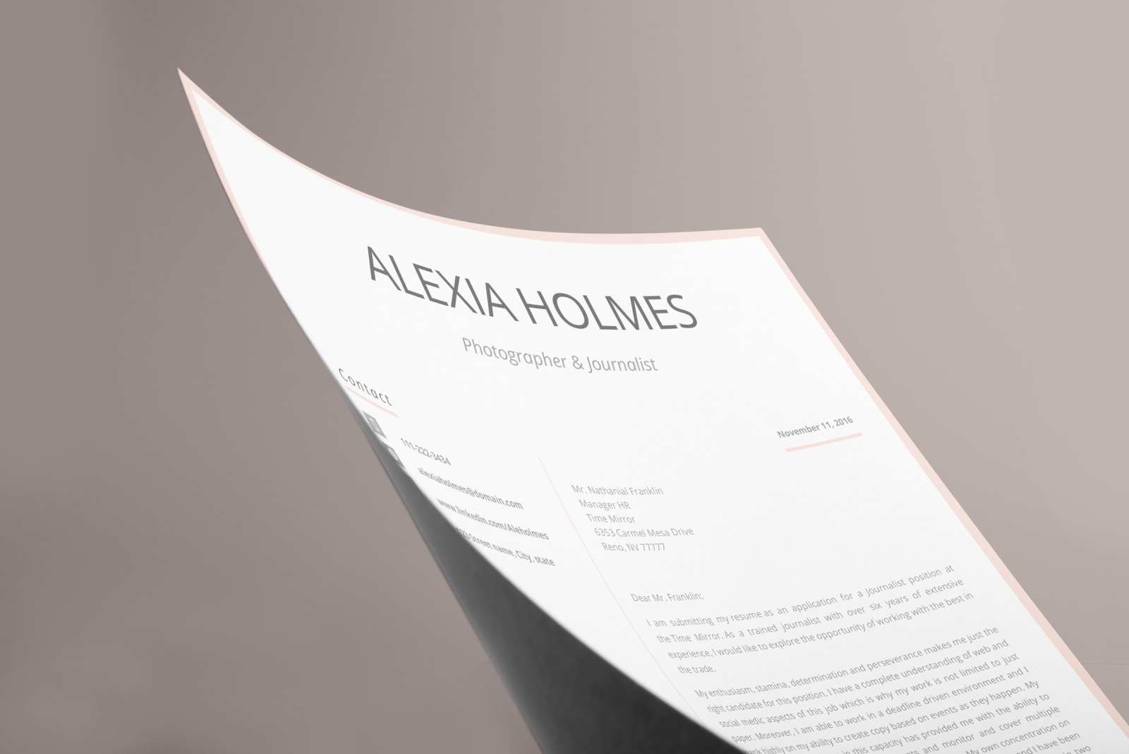 Modern Resume Design + Cover Letter Example + References + Tips. Curriculum for MS Word and Pages Modern Resume Design + Cover Letter Example + References + Tips. Curriculum for MS Word and Pages