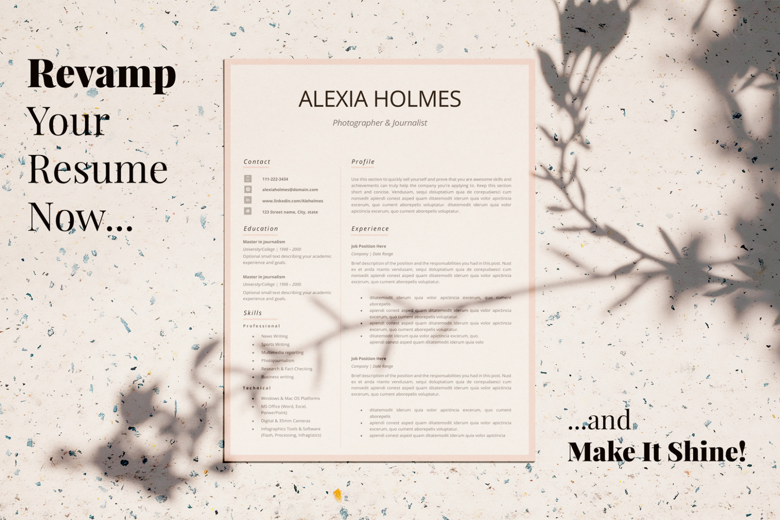 Modern Resume Design + Cover Letter Example + References + Tips. Curriculum for MS Word and Pages Modern Resume Design + Cover Letter Example + References + Tips. Curriculum for MS Word and Pages