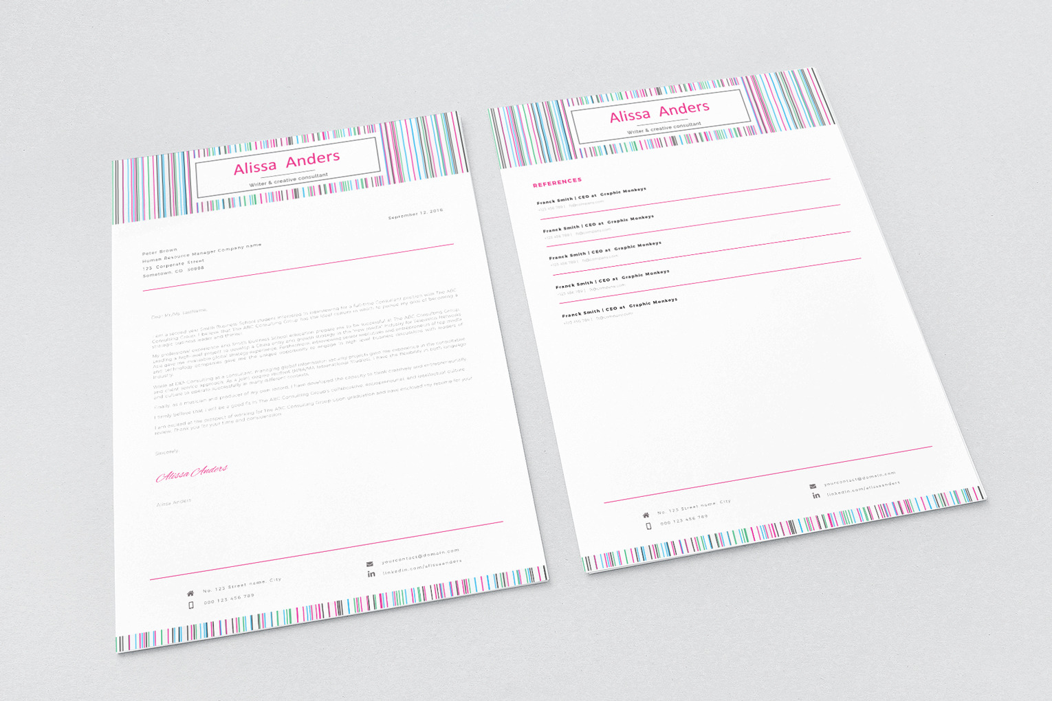 1 Page Resume Template, CV for Word and Pages. Creative Resume With Cover Letter and References 1 Page Resume Template, CV for Word and Pages. Creative Resume With Cover Letter and References
