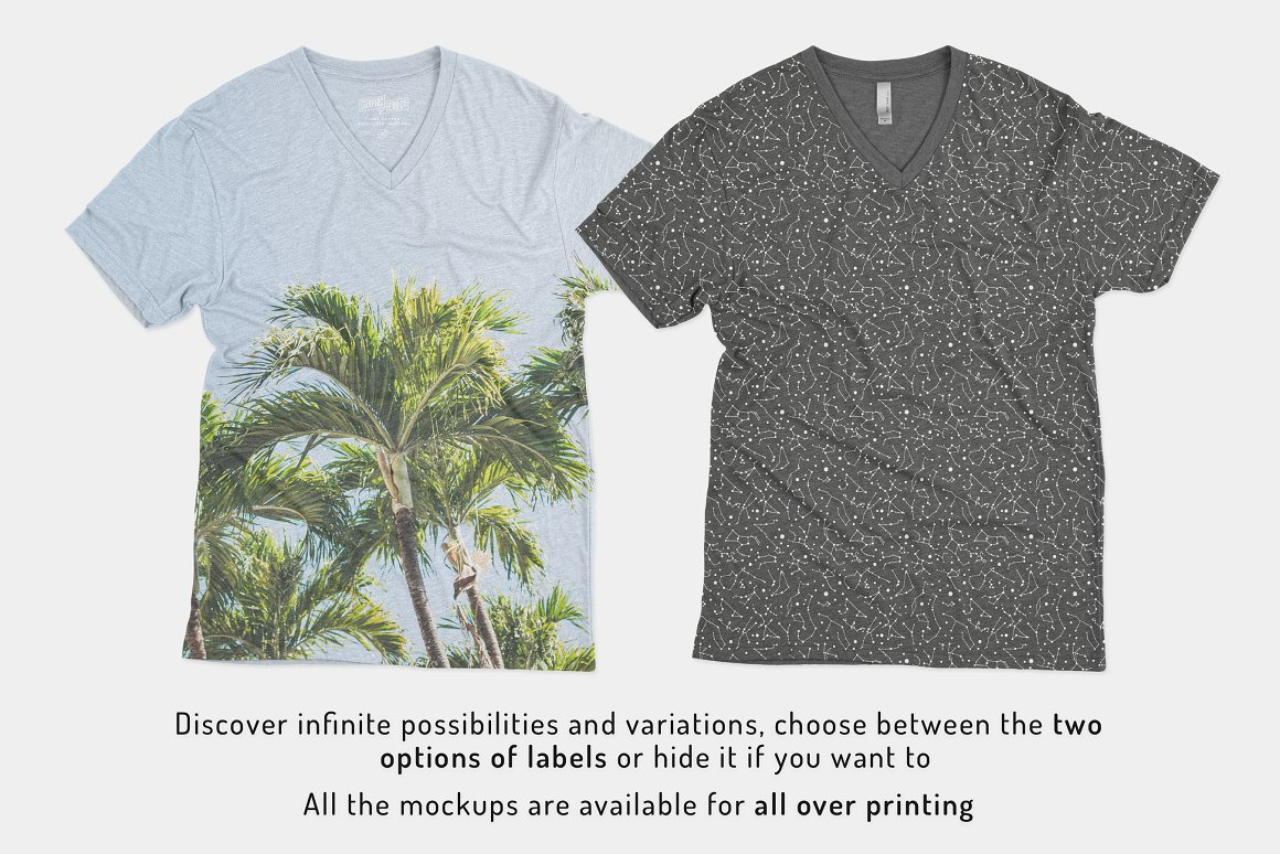Mens Triblend Vee Tee Mockups Mens Triblend Vee Tee Mockups