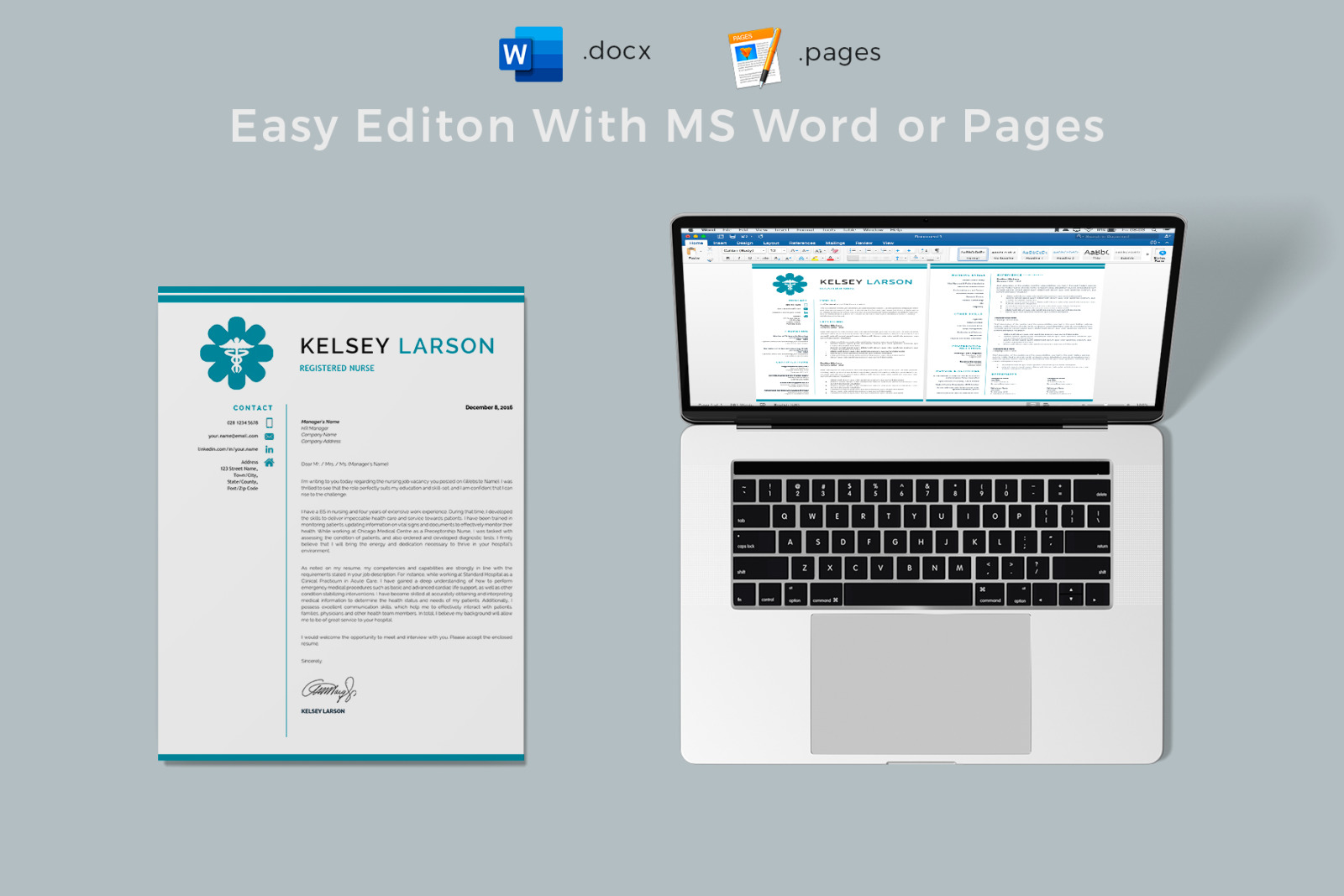 Nurse Resume Template. Pharmacy Resume, CV for Word and Pages + Cover Letter format and References Nurse Resume Template. Pharmacy Resume, CV for Word and Pages + Cover Letter format and References
