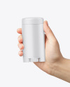 Opened Plastic Deodorant Stick in Hand Mockup