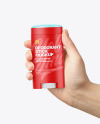 Opened Plastic Deodorant Stick in Hand Mockup