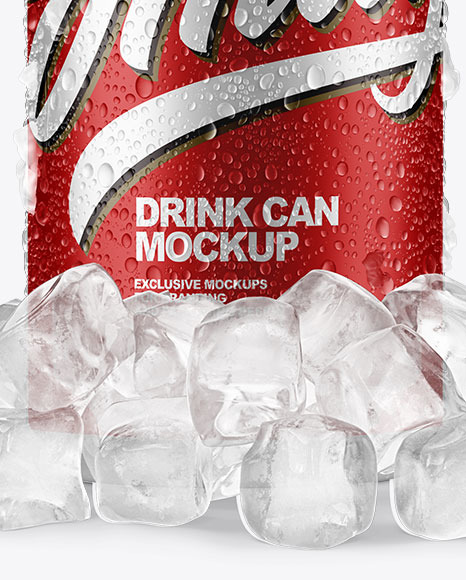 Can with Ice Mockup